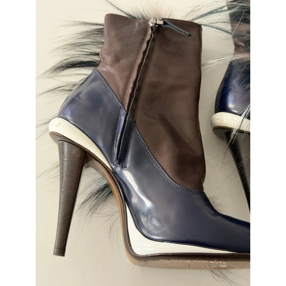 Fendi Couture Karl Lagerfeld Feather Runway Ankle Boots Booties 36 6 5.5 - Picture 12 of 15